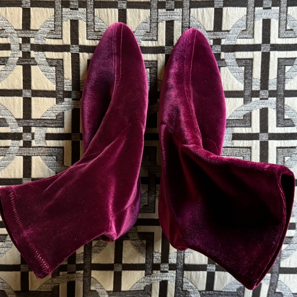 NEW Sarah Flint Alexandra Mid Velvet Sock Booties - Dark Pink - Picture 8 of 8